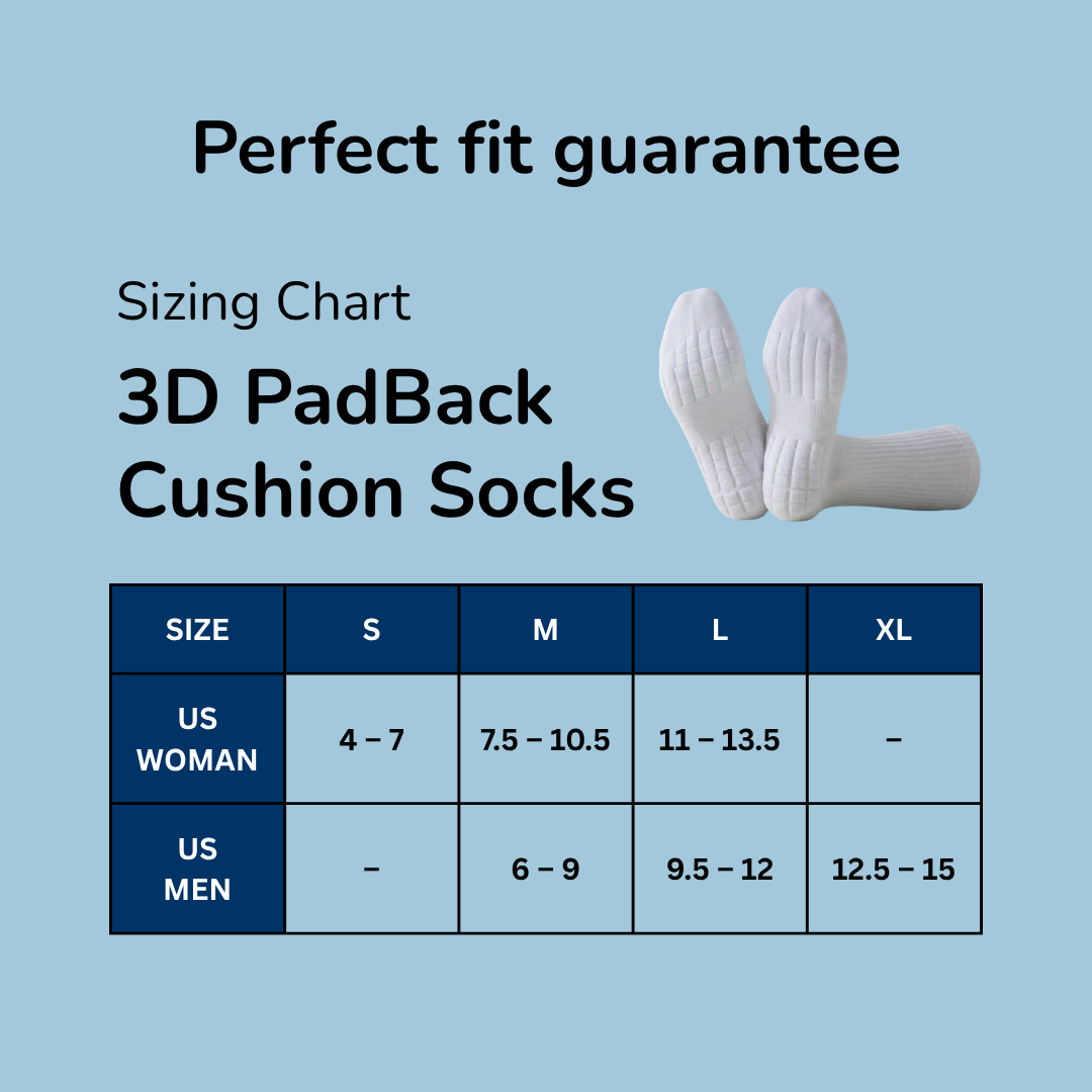 PadBack Cushion Socks Feel the Relief From Your Very First Step!